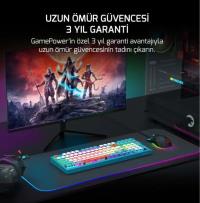 GAMEPOWER SENSE RGB RED SWITCH KABLOSUZ MEKANIK KLAVYE - Kablolu, 2.4Ghz, Bluetooth 3 Mod